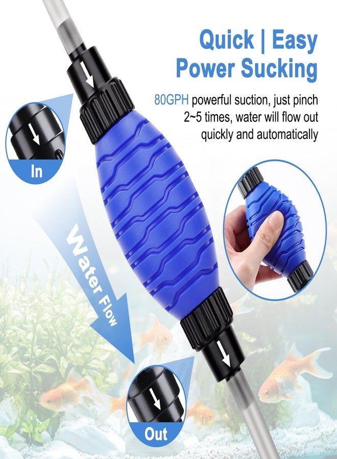 fishkeeper Quick Aquarium Siphon Pump Gravel Cleaner - 256GPH / 80GPH Adjustable Powerful Fish Tank Vacuum Gravel Cleaning Kit for Aquarium Water Changer, Sand Cleaner, Dirt Removal - Image 3